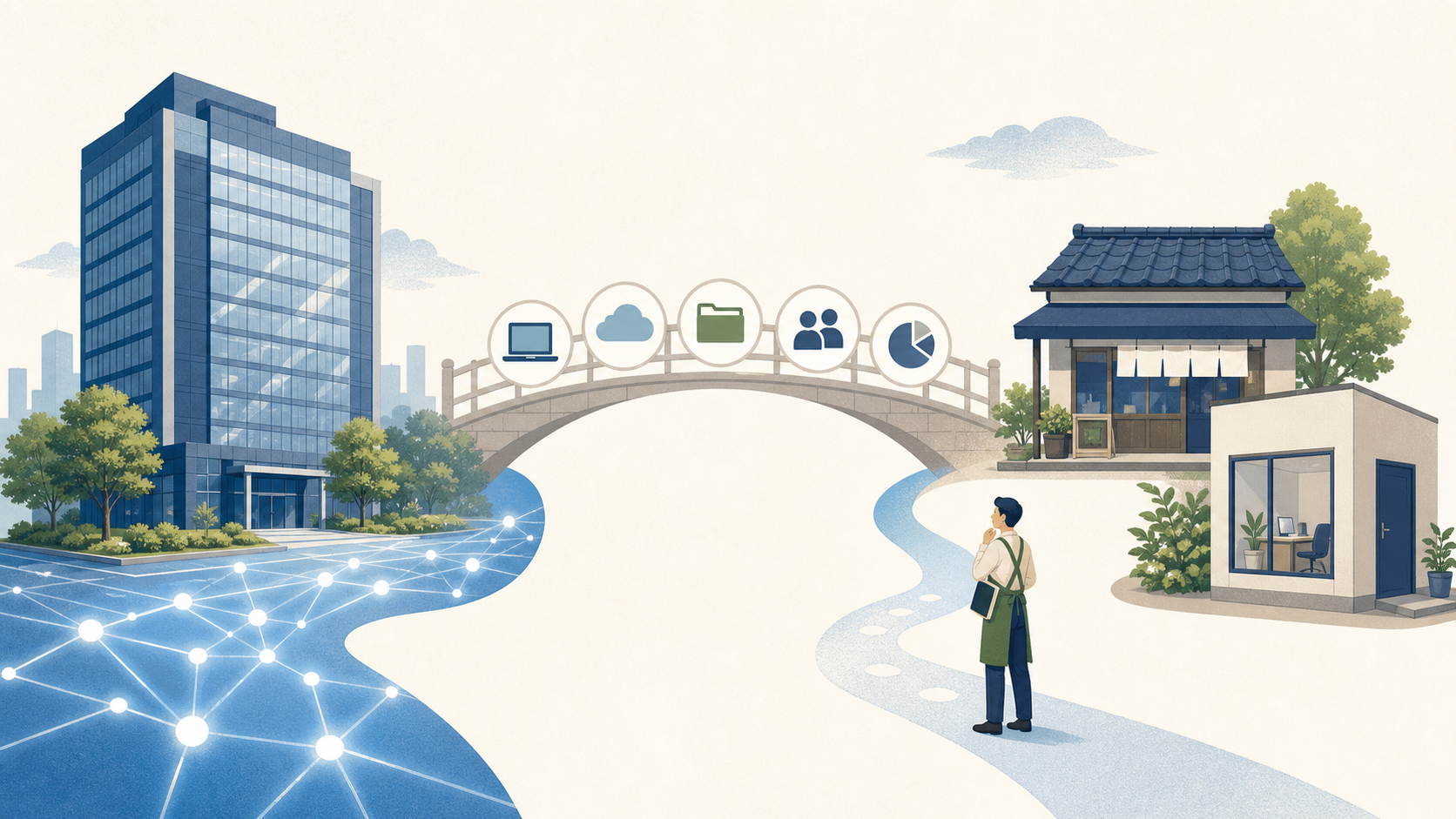 大企業と小規模事業者のAI活用格差を表した図解