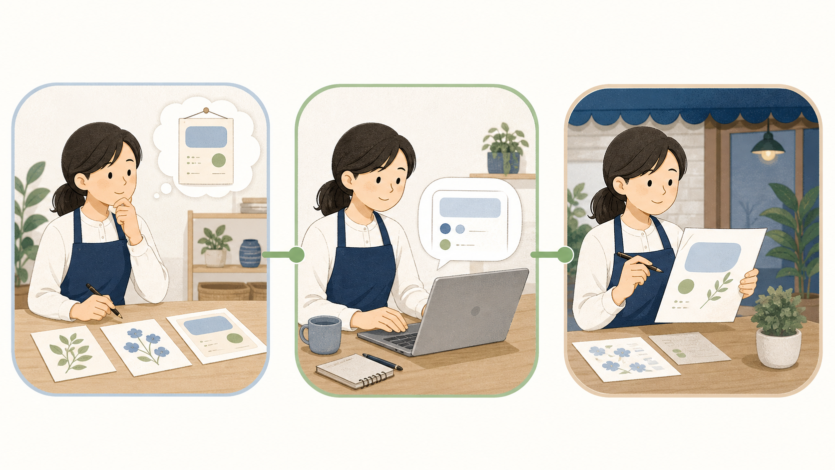 AIを安全に試す3つの手順を表した図解